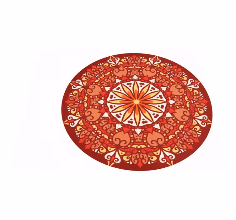 Tapis vinyle rouge mandala coloré ornemental de luxe - TenStickers