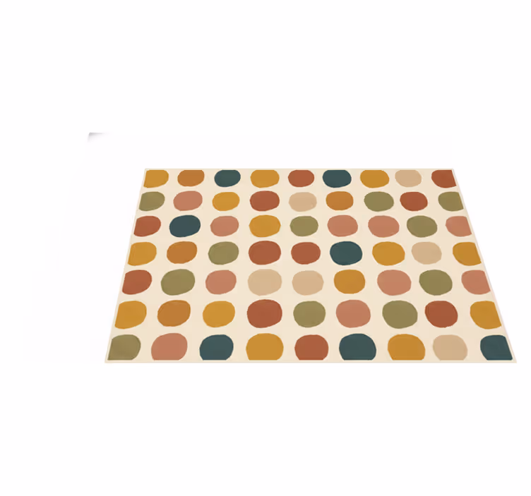Tapis vinyle rouge motif à pois couleurs boho - TenStickers