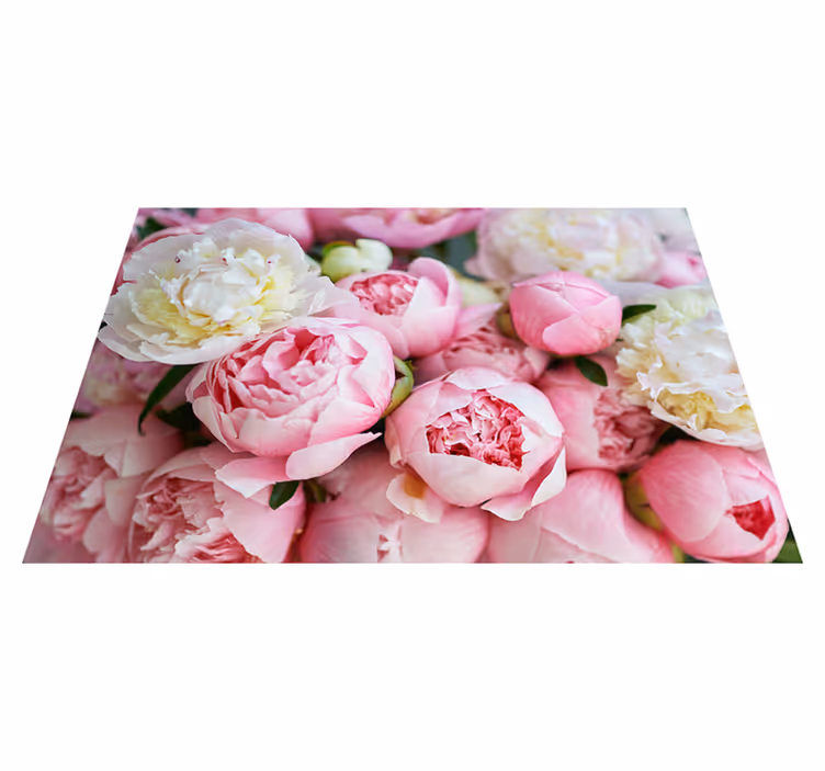 Tapis vinyle rose bouquet de roses pink - TenStickers
