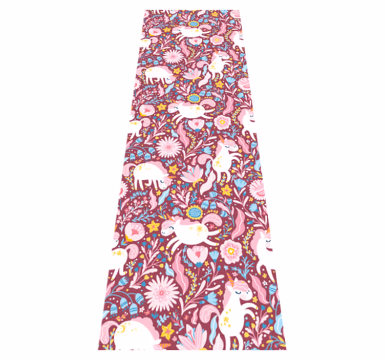 Tapis vinyle rose motif animal licorne magnifique - TenStickers