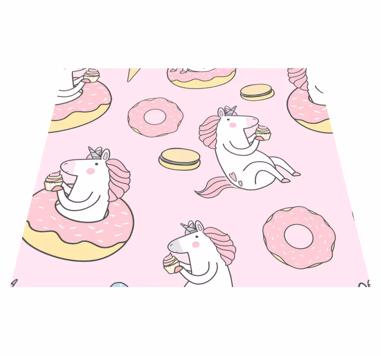 Tapis vinyle rose licorne rose - TenStickers