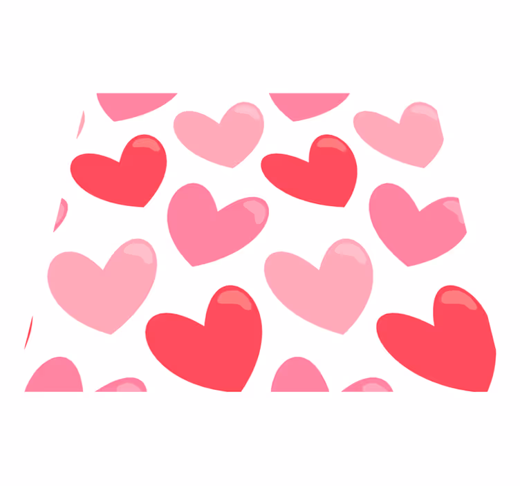 Tapis vinyle rose cœurs en forme géante - TenStickers