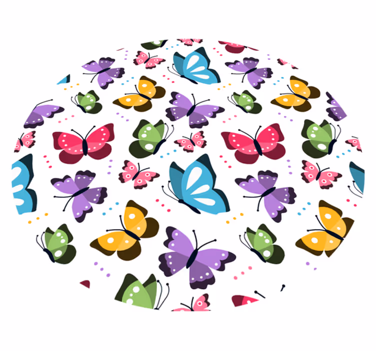 Tapis vinyle fabuleux papillons ronds - TenStickers