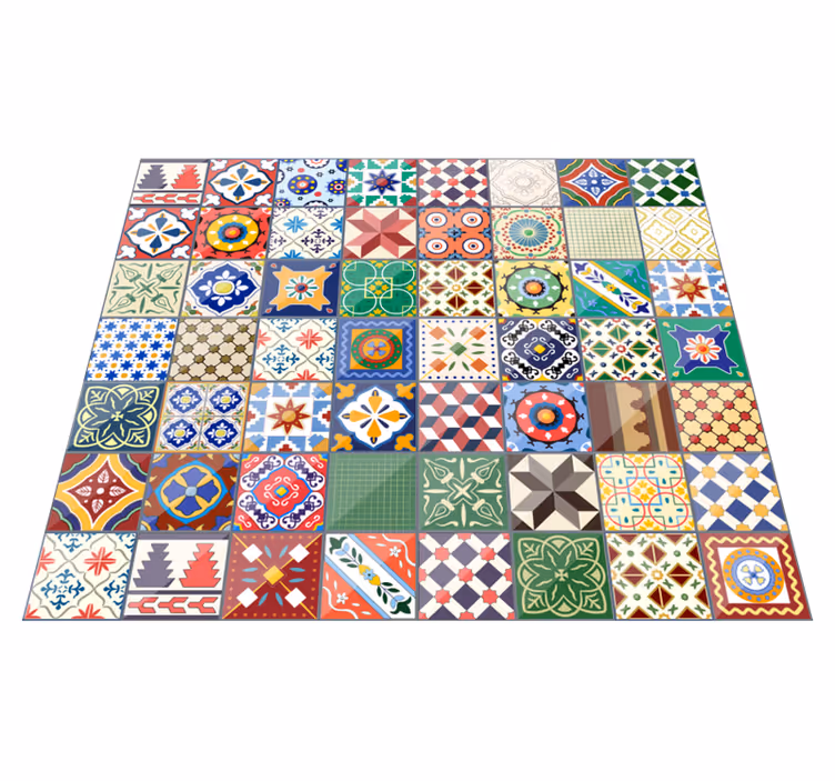 Tapis autocollant original carré coloré - TenStickers