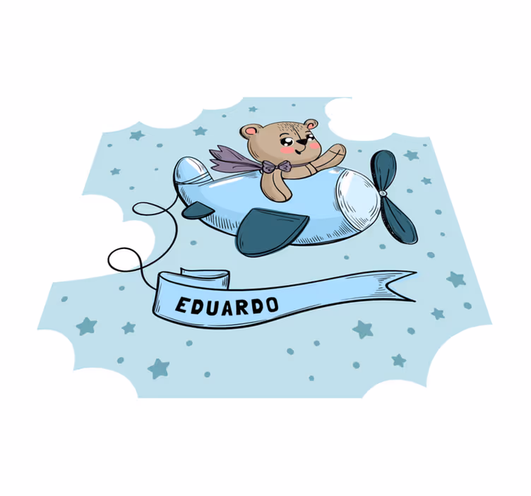 Tapis autocollant personnalisé enfant avec ours volant - TenStickers