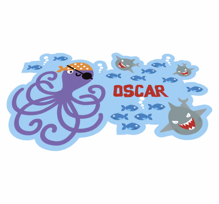 Tapis vinyle pirate octopus personnalisable - TenStickers