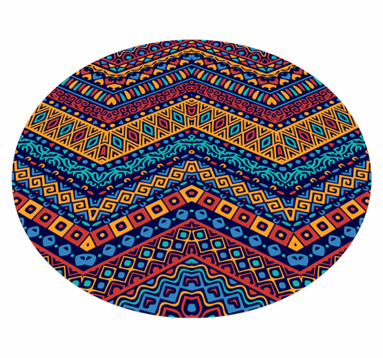 Tapis vinyle éthnique motif circulaire ethnique - TenStickers