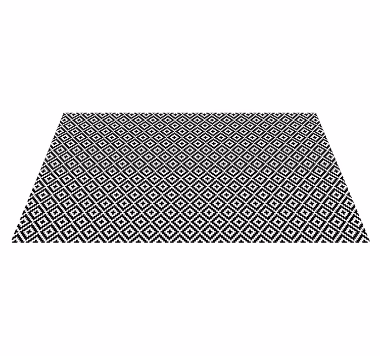 Tapis vinyle salon conception géométrique noir et blanc - TenStickers