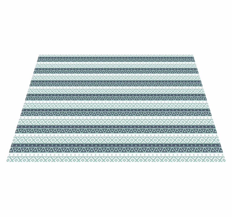 Tapis vinyle ethnique bleu rayé - TenStickers