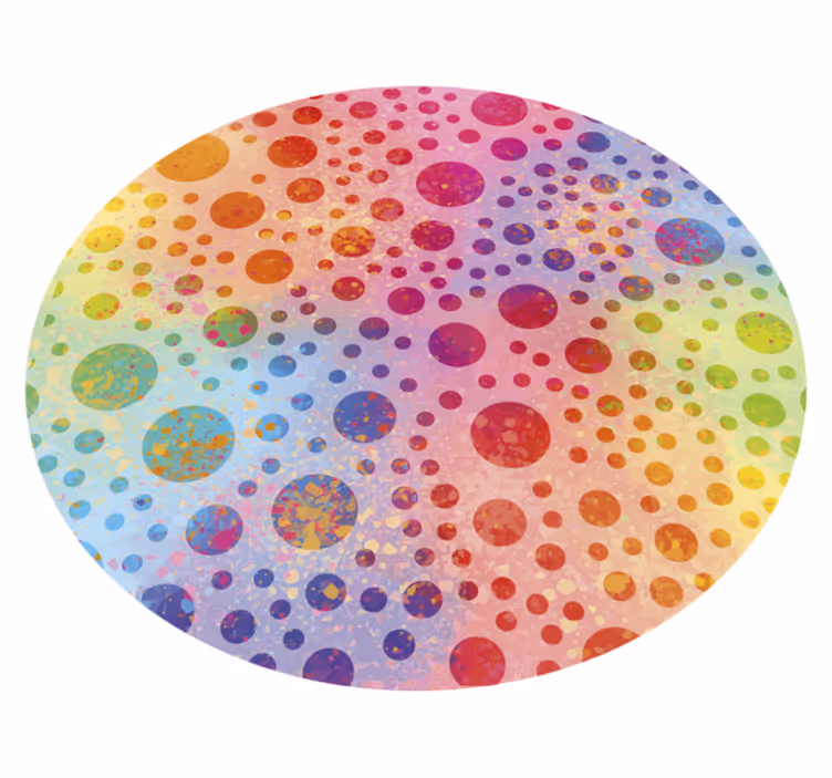 Tapis vinyle rond motif circulaire en pointillés colorés - TenStickers