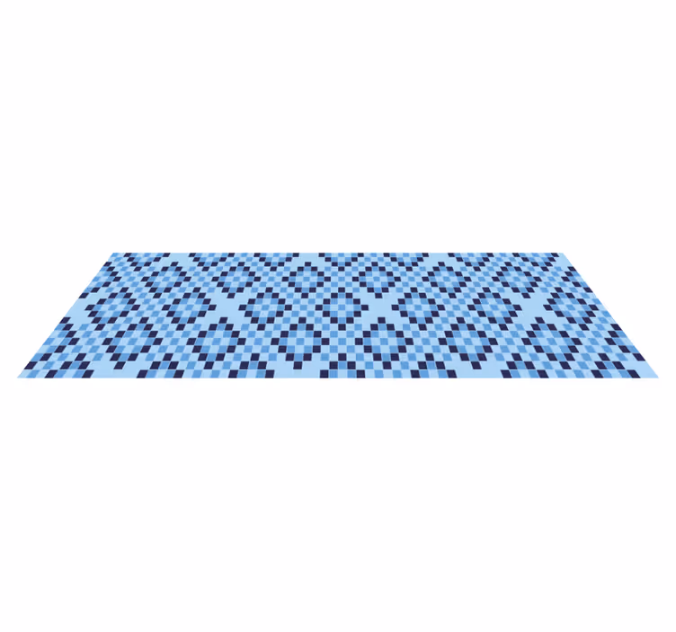 Tapis autocollant géométrique carrés bleus - TenStickers