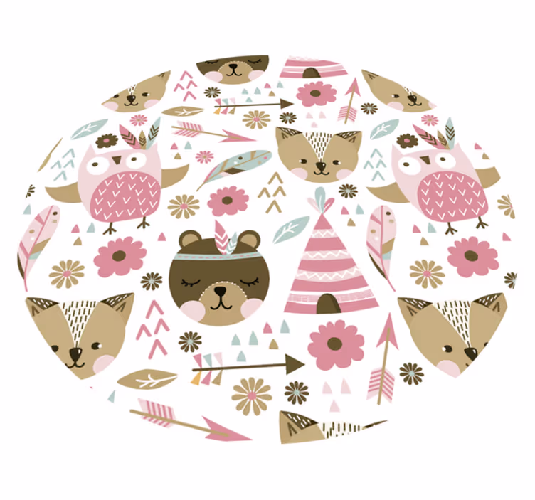 Tapis vinyle chambre bébé modèles d'animaux pour enfants - TenStickers