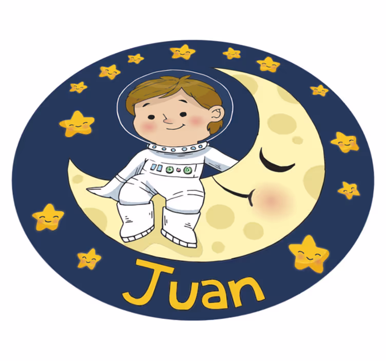 Tapis vinyle garçon astronaute avec nom - TenStickers