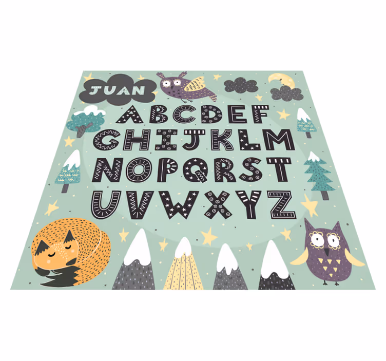 Tapis vinyle alphabet animal avec nom - TenStickers