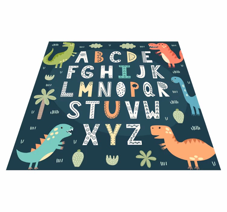 Tapis vinyle dinosaure alphabet - TenStickers