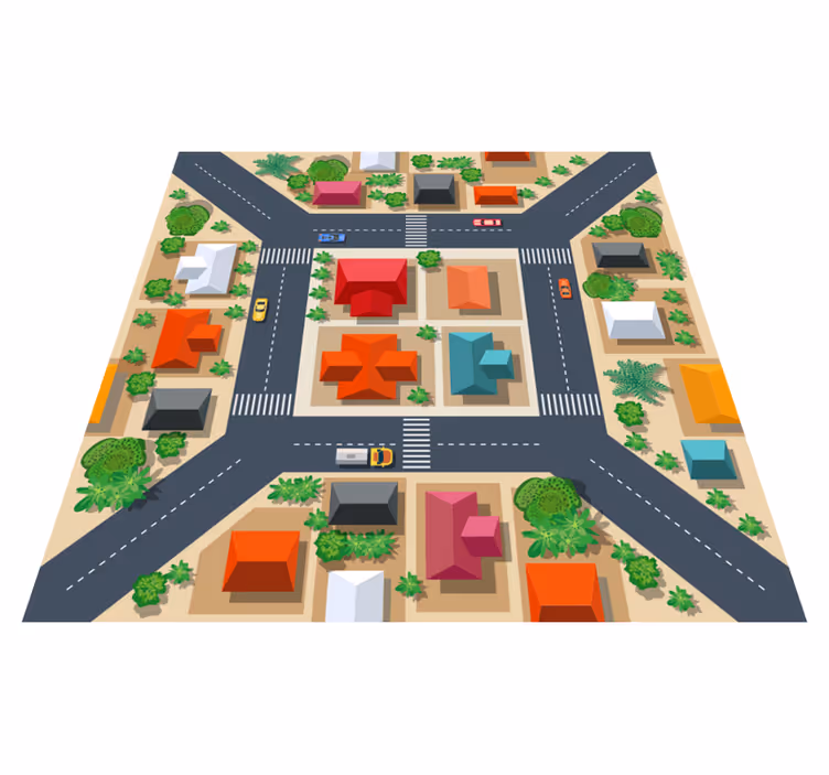 Tapis vinyle enfant routes circuit fantastique - TenStickers
