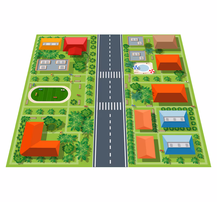Tapis vinyle magnific city road pour enfants - TenStickers
