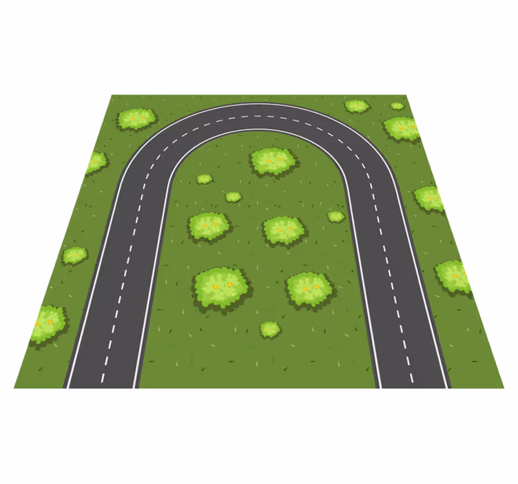 Tapis vinyle pour enfants route incurvée fantastique - TenStickers