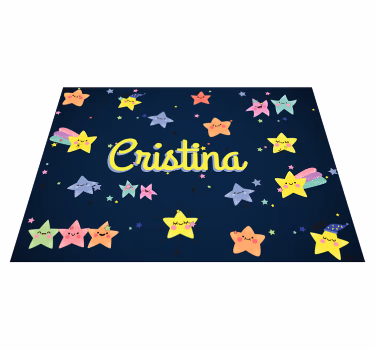 Tapis vinyle avec nom étoilé personnalisé - TenStickers