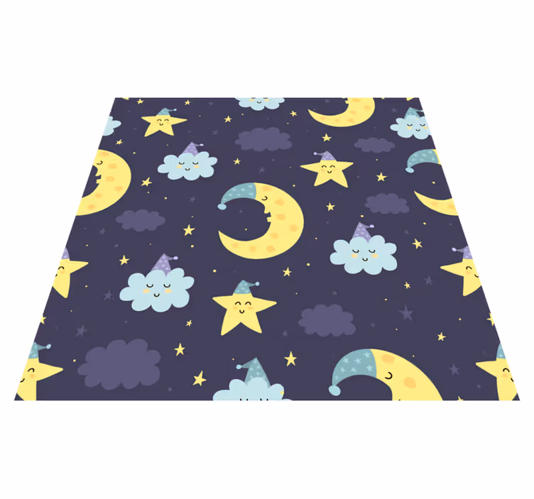 Fabuleux tapis vinyle étoiles et lune pour enfants - TenStickers