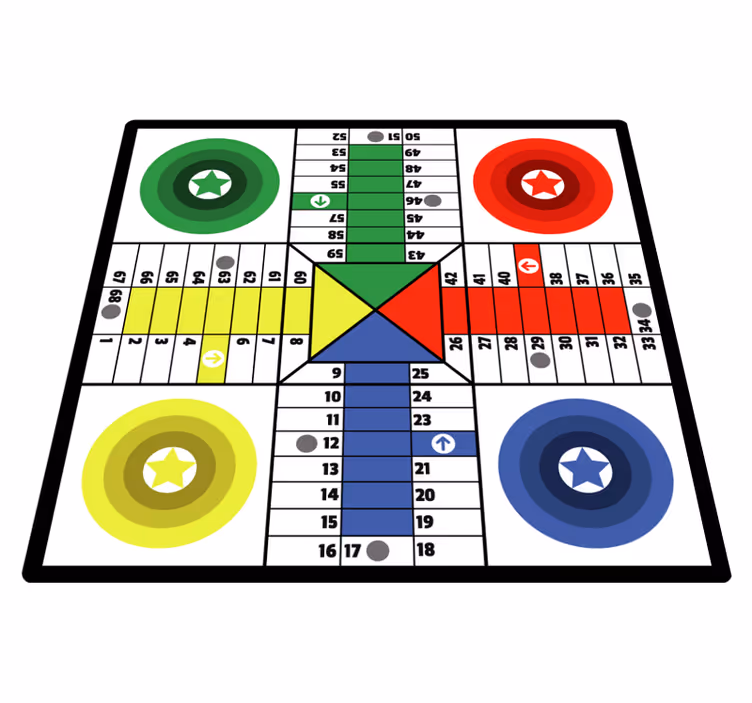 Superbe tapis vinyle jeu de société parchis - TenStickers