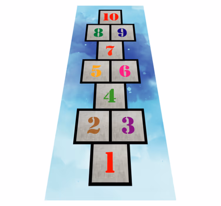 Jeu de tapis vinyle marelle enfance - TenStickers