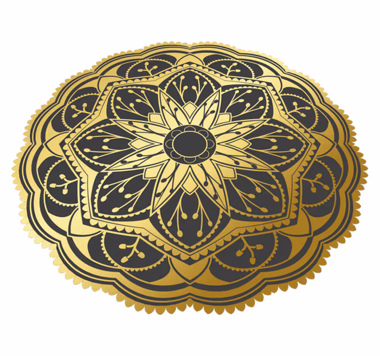 Tapis vinyle mandala motif mandala doré - TenStickers