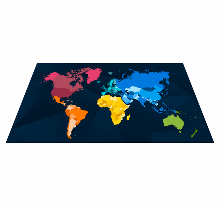 Carte de tapis de carte du monde coloré moderne - TenStickers
