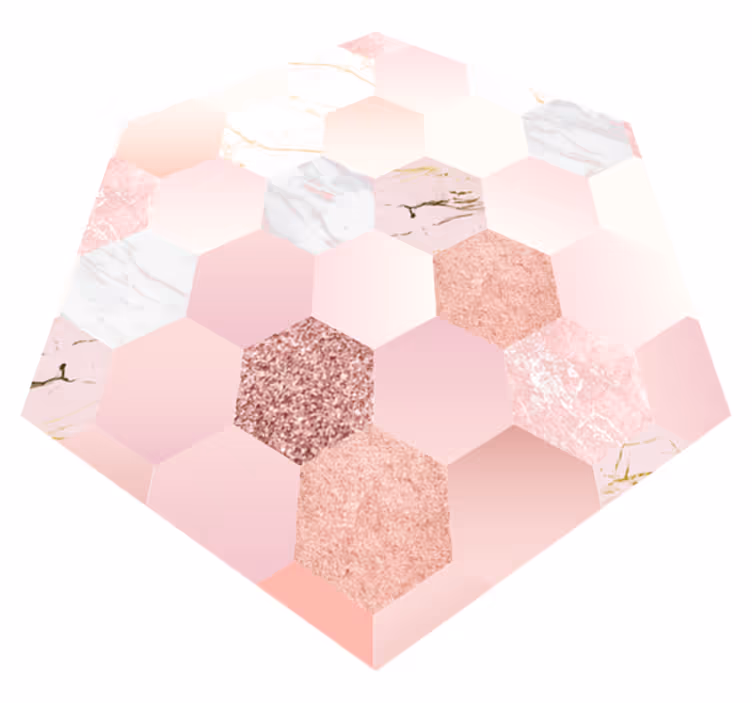 Tapis vinyle moderne rose hexagonal - TenStickers