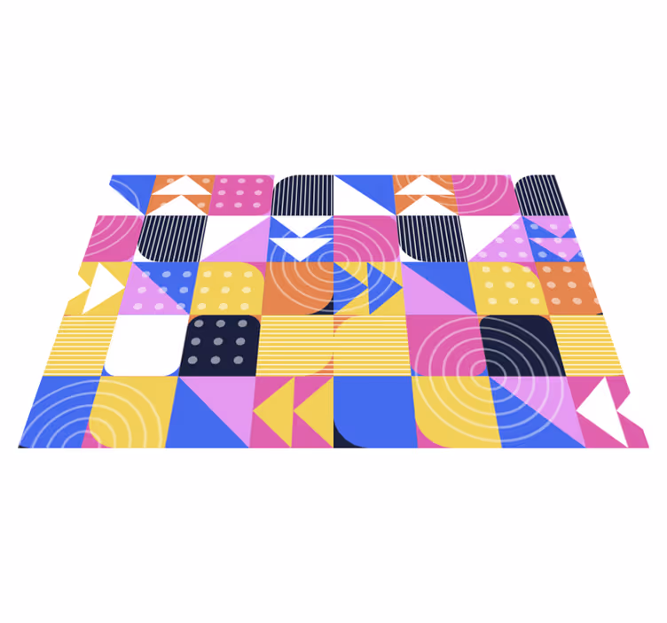 Tapis vinyle géométrique jeu de motifs géométriques - TenStickers