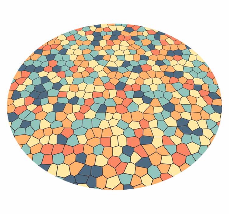 Tapis rond en vinyle mosaïque pastel - TenStickers