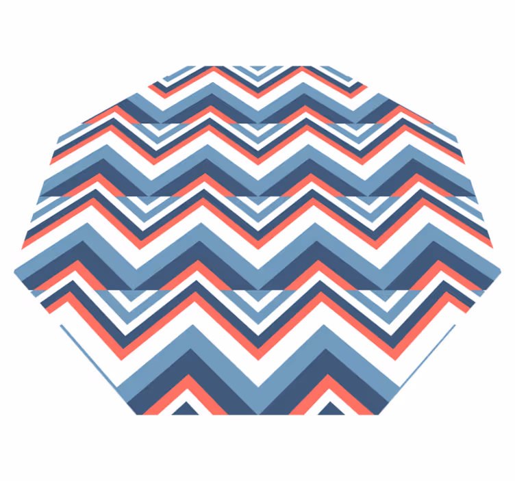 Tapis vinyle géométrique blocs de couleurs à chevrons - TenStickers