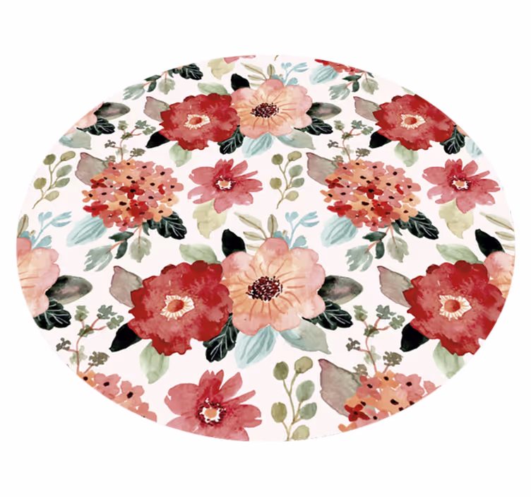 Tapis en vinyle de style vintage avec des fleurs - TenStickers
