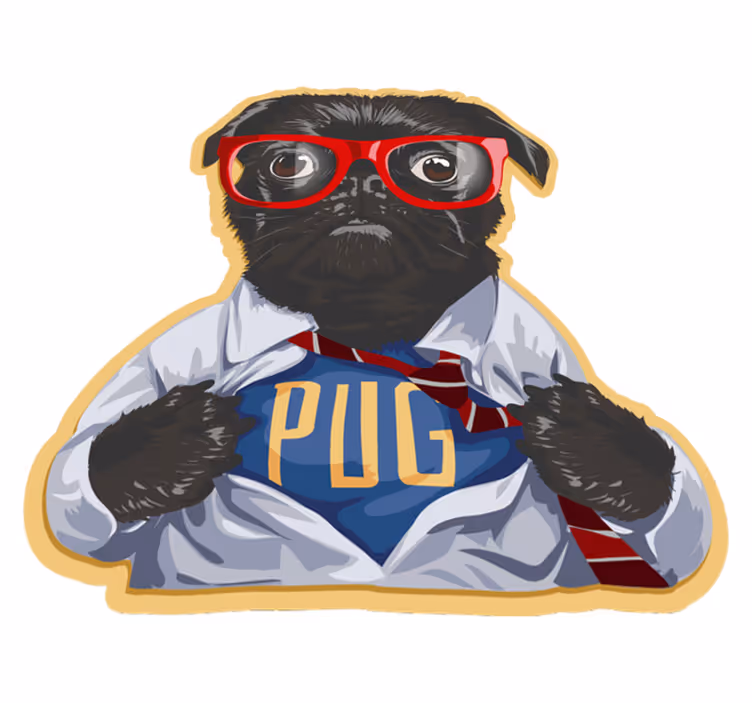 Tapis vinyle rétro - chien avec des lunettes - TenStickers