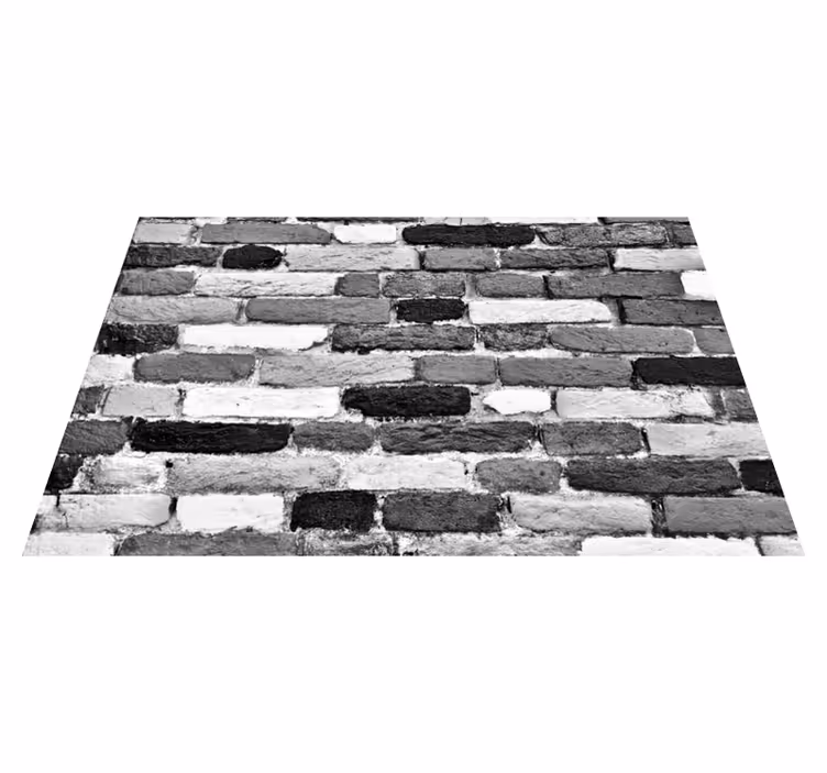 Fantastique tapis en vinyle noir et blanc en pierre - TenStickers
