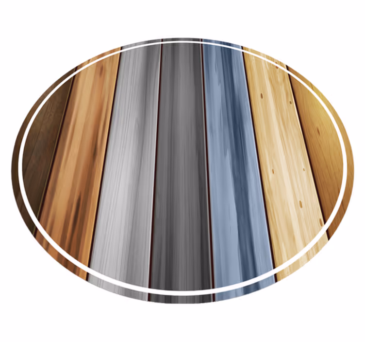 Tapis de vinyle en bois rond stunnig - TenStickers