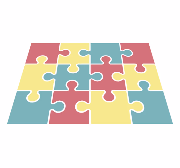 Tapis vinyle jeu de puzzle tons pastel - TenStickers