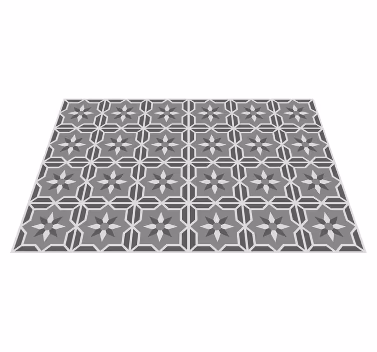 Tapis vinyle cuisine carreaux de ciment fond gris doux - TenStickers