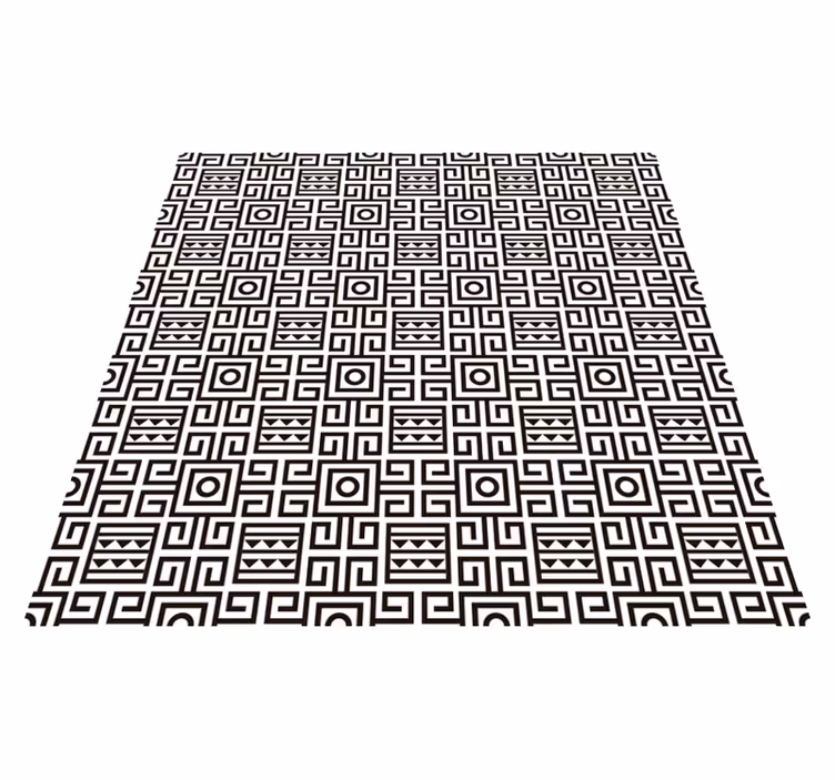 Superbes tapis ethniques en vinyle noir et blanc - TenStickers