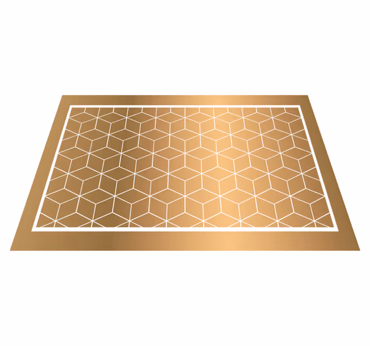 Tapis vinyle géométrique illusion cubique géométrique - TenStickers