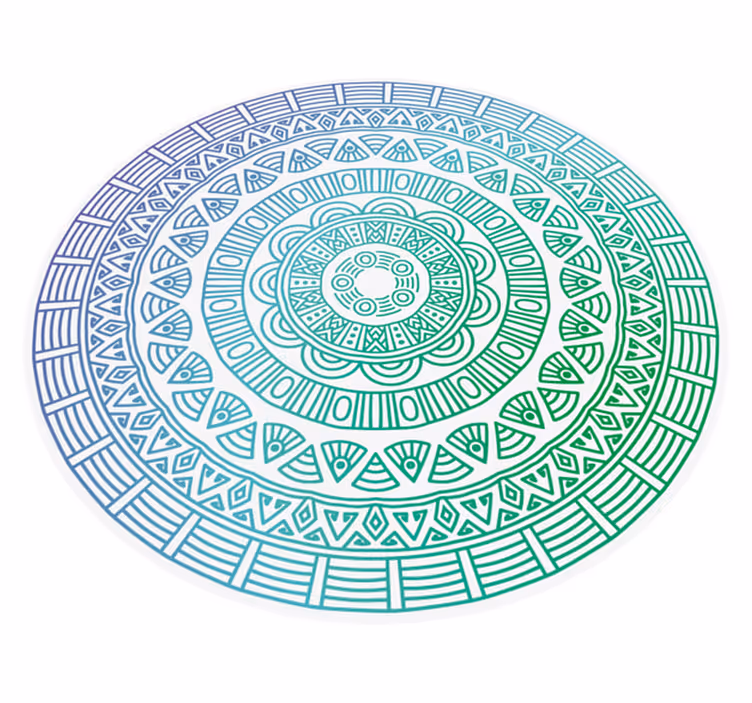 Magnifique tapis décoratif en autocollant mandala rond - TenStickers
