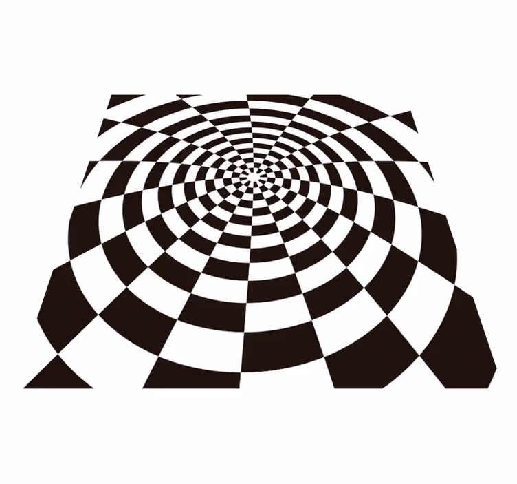 Tapis rectangulaire en autocollant géométrique noir et blanc - TenStickers