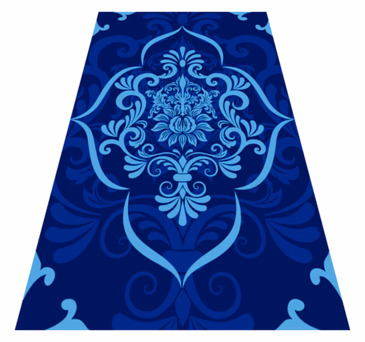 Tapis en vinyle vintage mandala bleu rectangulaire - TenStickers
