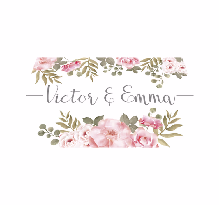 Tapis vinyle nom floral personnalisé - TenStickers