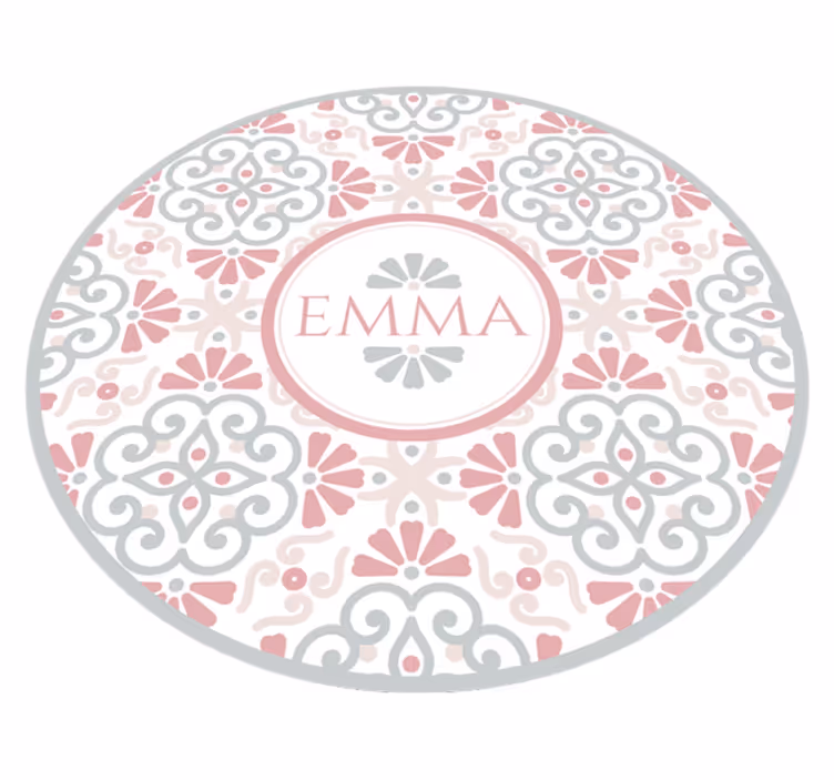 Tapis vinyle rond motif floral personnalisable - TenStickers