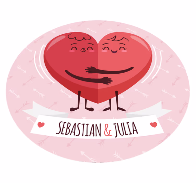Tapis vinyle personnalisé illustration de cœur personnalisée - TenStickers
