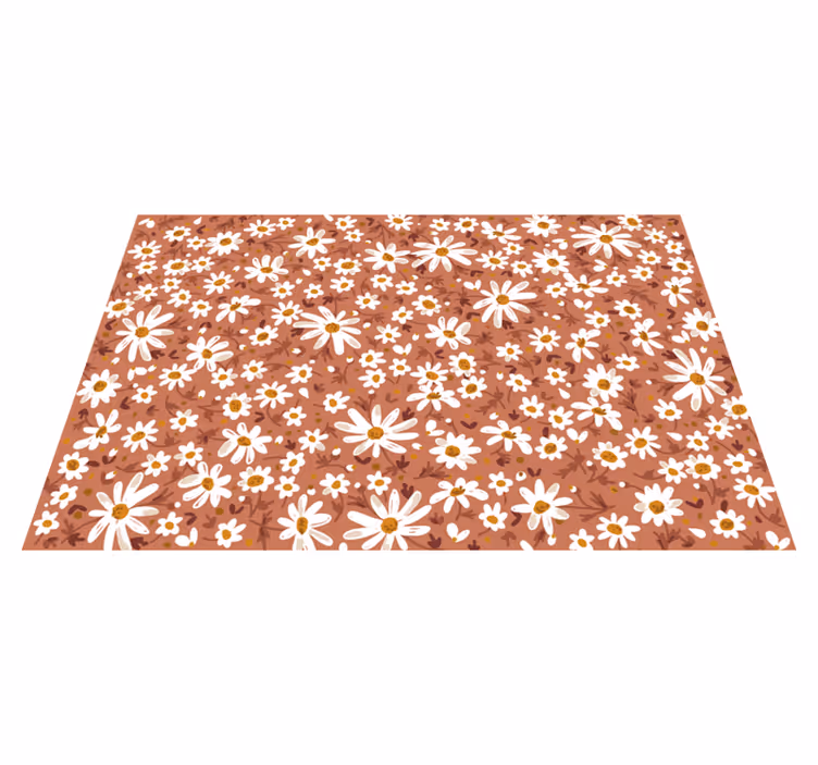 Tapis vinyle fleurs et plantes motif floral marguerite - TenStickers