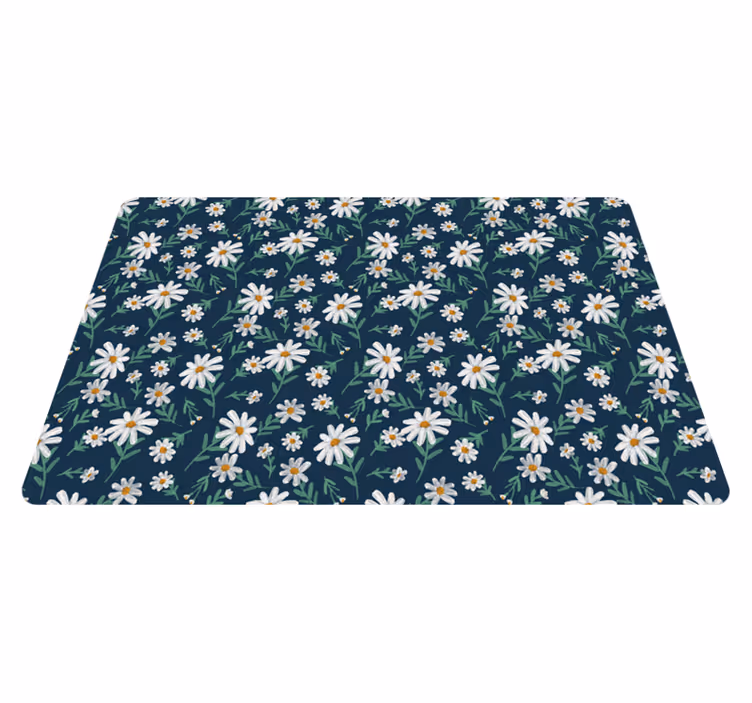 Tapis de salon vinyle fleur de marguerite des années 70 - TenStickers