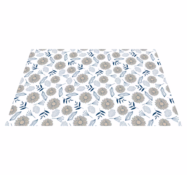 Magnifique tapis de vinyle en autocollant beige marguerite - TenStickers