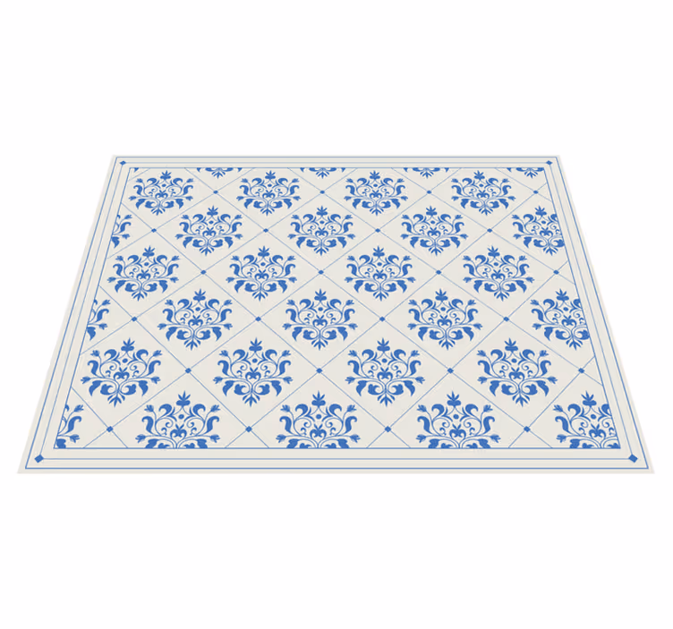 Tapis vinyle ornement floral adhesif deco vintage - TenStickers